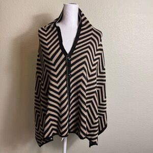 Cruise Club CardiShawl /Sweater Black Stripe Sparkly NWT Wear 3 Different Styles